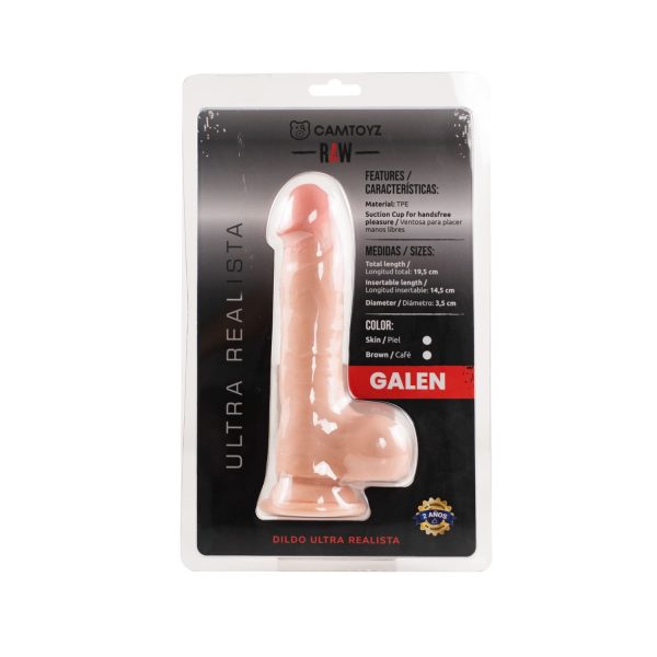 Dildo ultra realista Galen con doble capa para una sensación auténtica y placentera.