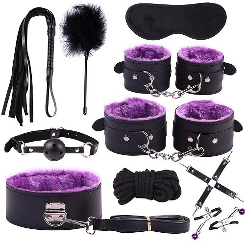 Kit de sado 10 p morado negro