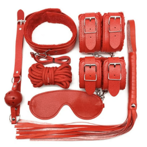 Kit de sado rojo 7 piezas